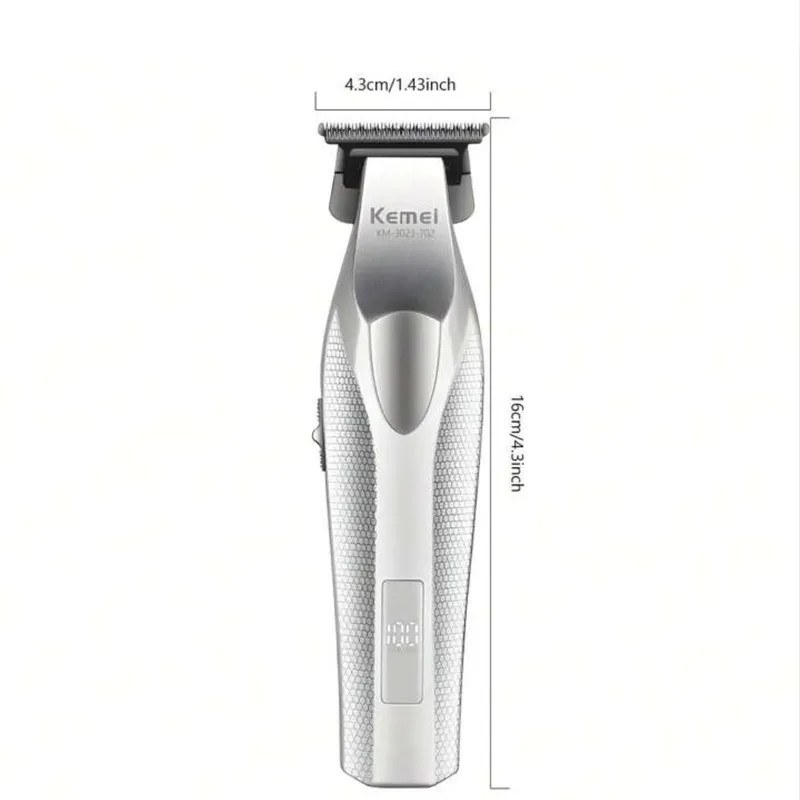 ماشین اصلاح موی صورت شارژی کیمی مدل KM-3023-702 با تیغه سرامیک و استیل ضد التهاب، باتری لیتیوم یون 2000 میلیآمپر ساعت، نمایش وضعیت باتری و طراحی ارگونومیک مقاوم در برابر ضربه - تصویر 3
