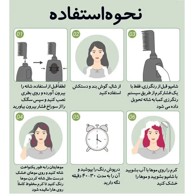 فوم رنگ مو موقت دکسی مدل شانه ای حجم 200 میلی لیتر رنگ قهوه ای پر رنگ - تصویر 2