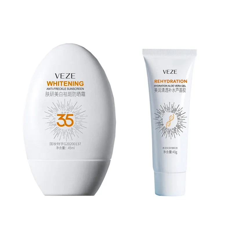 کرم ضد آفتاب بدون رنگ دست و صورت وزه SPF35 مدل الوئه ورا محافظ UVA،UVB مناسب انواع پوست حجم 45 میلیلیتر به همراه ژل ابرسان صورت وزه مدل الوئه ورا مناسب انواع پوست وزن 40 گرم