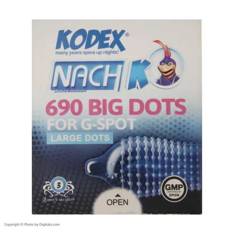 کاندوم ناچ کدکس مدل BIG DOTS بسته 3 عددی - تصویر 2