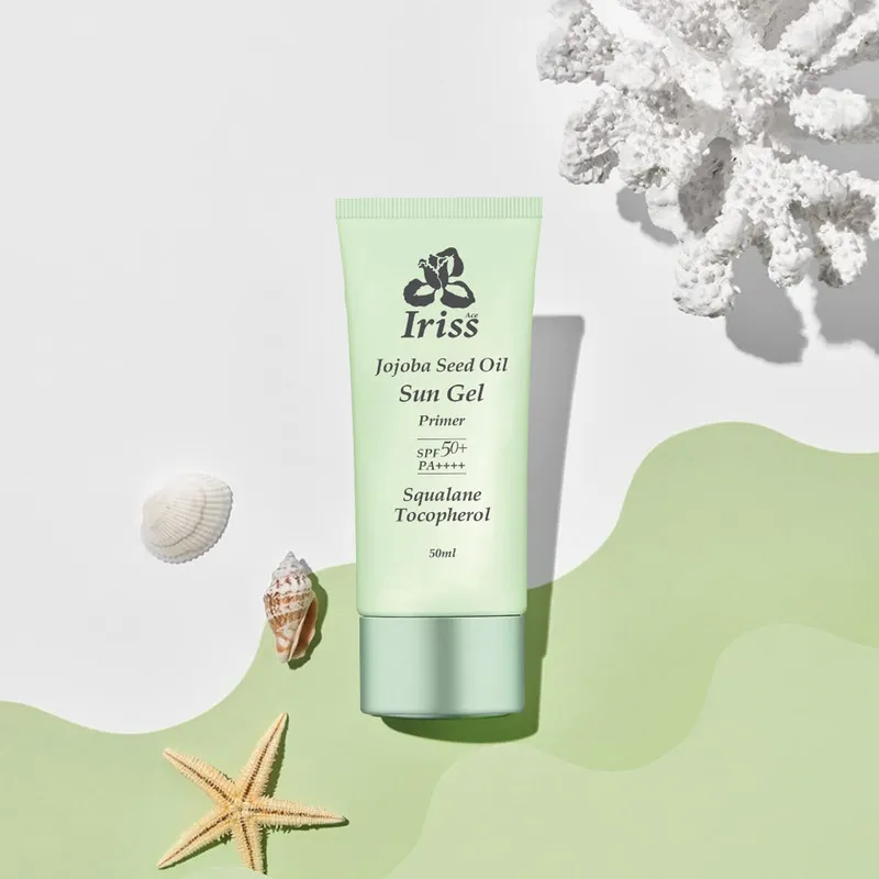 ژل ضد آفتاب بی رنگ صورت آیریس آس SPF 50 مدل JOJOBA SEED OIL محافظ UVA ،UVB و PA++++، ضد حساسیت، ضد چروک و ضد پیری، مناسب برای انواع پوست حجم 50 میلیلیتر - تصویر 3