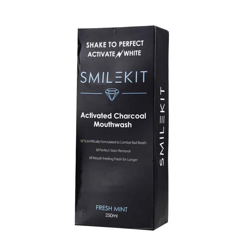 دهان شویه اسمایل کیت مدل Activated Charcoal حجم 250 میلی لیتر - تصویر 2