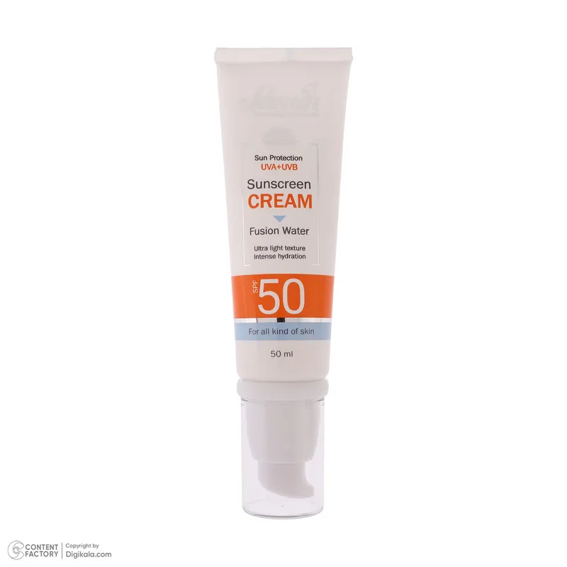 کرم ضد آفتاب بی‌رنگ دست و صورت ثمین SPF 50 مدل Fusion Water ‌محافظ UVA ، UVB مناسب برای انواع پوست حجم 50 میلی لیتر - تصویر 4