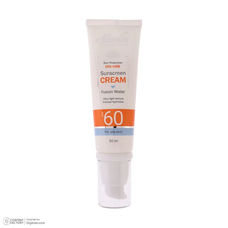 کرم ضد آفتاب بی‌رنگ صورت ثمین SPF 60 مدل Fusion Water ‌محافظ UVA ، UVB مناسب برای پوست چرب حجم 50 میلی لیتر - تصویر 6