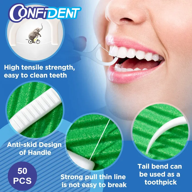 نخ دندان کانفیدنت مدل floss-Pillow پنج بسته 50 عددی - تصویر 3