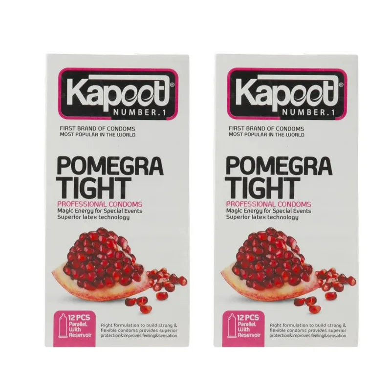 کاندوم تنگ کننده کاپوت مدل pomegra tight دو بسته 12 عددی