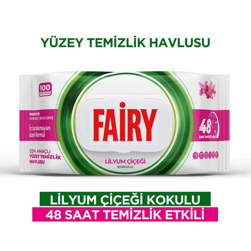 دستمال مرطوب فیری مدل Lilyum بسته 100 عددی - تصویر 3