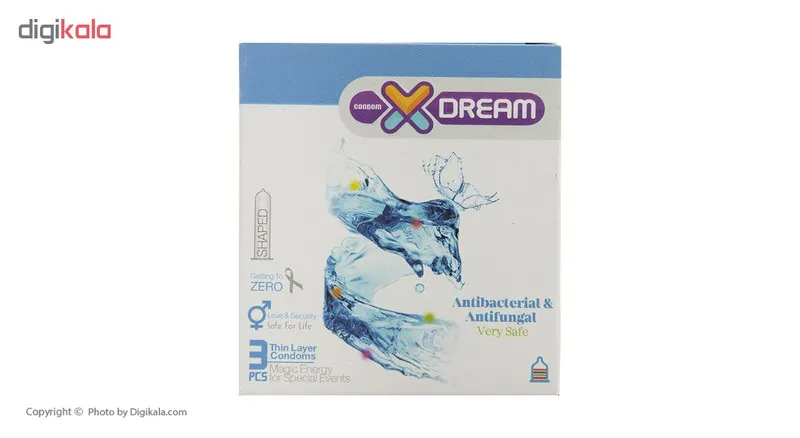 کاندوم ایکس دریم مدل Antibacterial And Antifungal بسته 3 عددی - تصویر 2