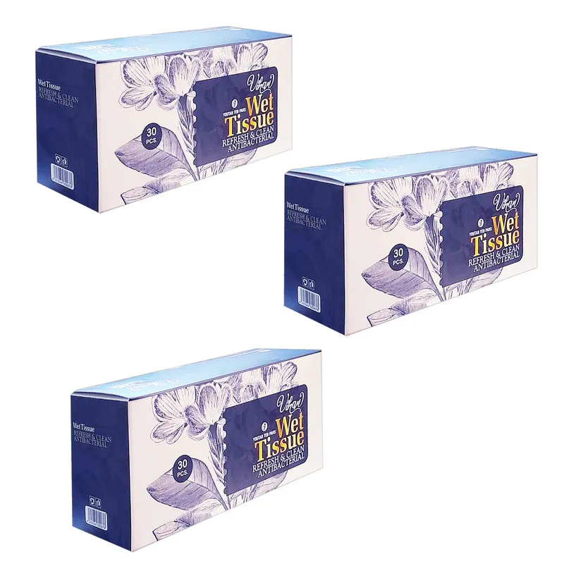 دستمال مرطوب ویهان مدل AntiBacterial سه بسته 30 عددی - تصویر 3
