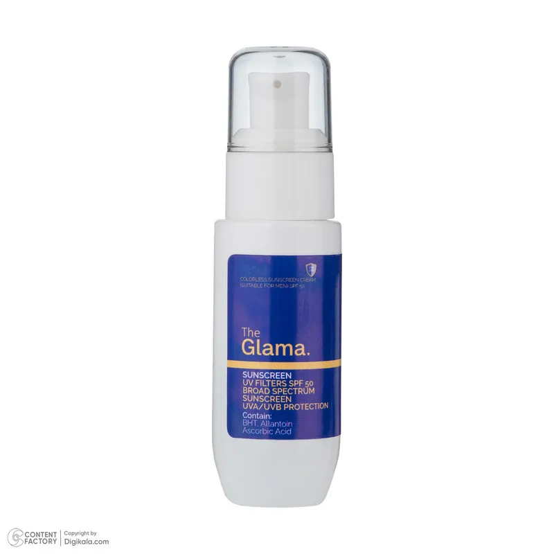 کرم ضد آفتاب بیرنگ مردانه گلاما SPF 50 مدل BHT محافظ UVA ،UVB مناسب برای انواع پوست حجم 50 میلیلیتر - تصویر 2