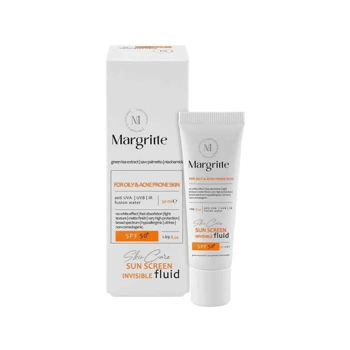 فلوئید ضد آفتاب بدون رنگ مارگریت spf50 مدل آی OAC محافظ UVA،UVB مناسب برای پوست های چرب و آکنه ای حجم 50 میلی لیتر - تصویر 2