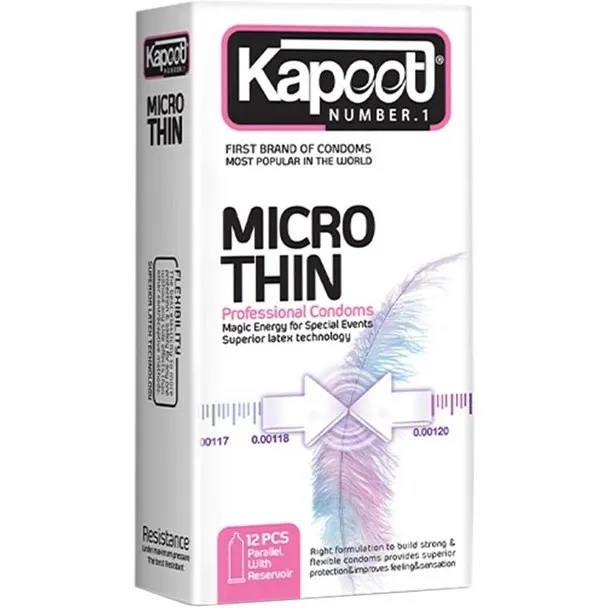 کاندوم کلاسیک کاپوت مدل MICRO THIN بسته 12 عددی به همراه کاندوم خاردار کاپوت مدل 7HOT TIME بسته 12 عددی - تصویر 2