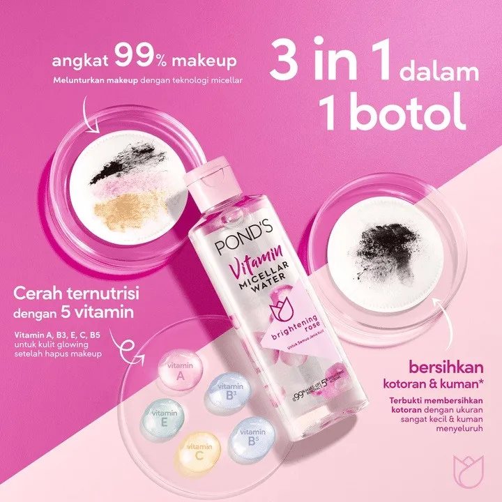 میسلار واتر پوندز مدل Brightening Rose مناسب برای انواع پوست حجم 400 میلی لیتر - تصویر 2