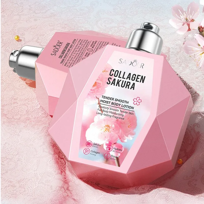 لوسیون بدن سادور مدل Collagen Sakura حجم 300 میلیلیتر آبرسان و مرطوبکننده قوی، افزایش الاستیسیته پوست، روشنکننده، ضد لک و رفع بوی نامطبوع، مناسب انواع پوست - تصویر 2