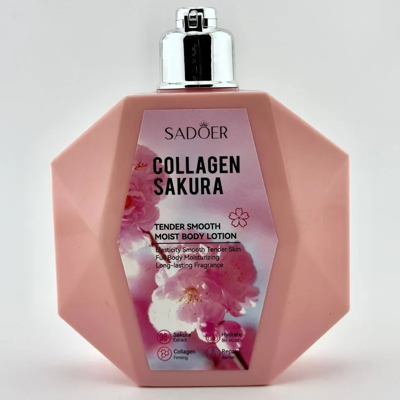 لوسیون بدن سادور مدل Collagen Sakura حجم 300 میلیلیتر آبرسان و مرطوبکننده قوی، افزایش الاستیسیته پوست، روشنکننده، ضد لک و رفع بوی نامطبوع، مناسب انواع پوست - تصویر 3