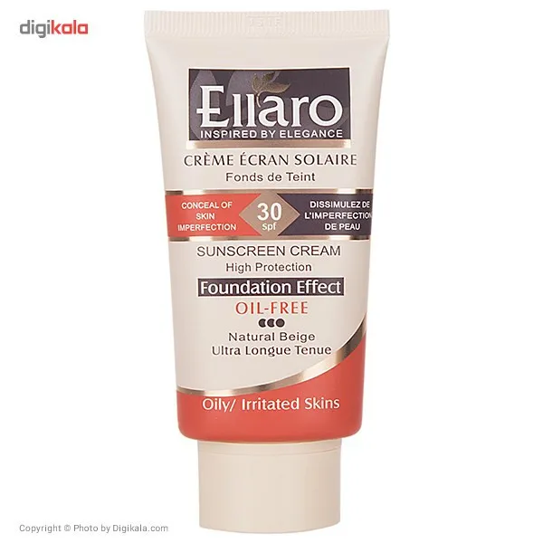 کرم ضد آفتاب رنگی الارو سری Foundation Effect SPF30 مدل High Protection مناسب پوست های چرب تحت لیسانس حجم 40 میلیلیتر - تصویر 2
