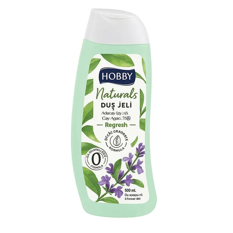 شامپو بدن هوبی مدل Dus jeli با رایحه گل مریم و روغن درخت چای مناسب برای انواع پوست حجم 500 میلی لیتر - تصویر 2