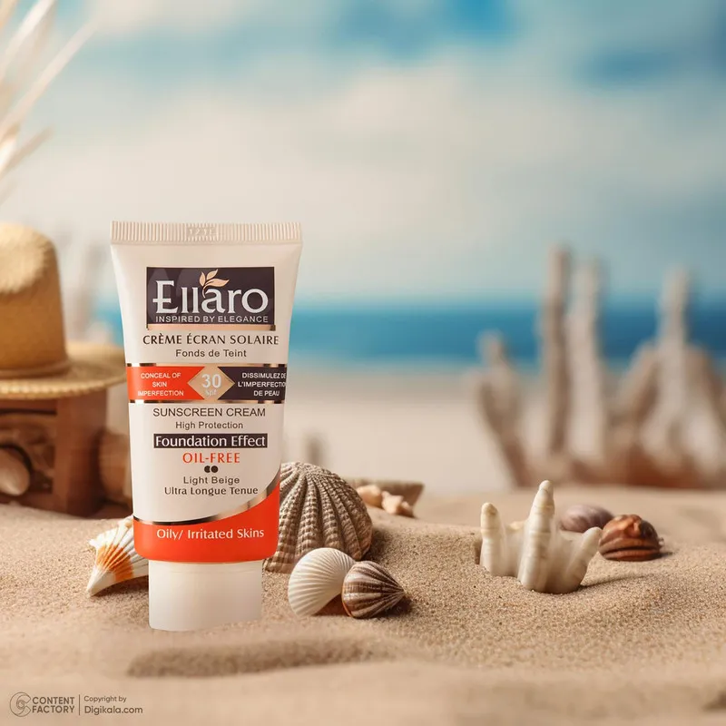 کرم ضد آفتاب رنگی الارو SPF30 مدل High Protection محافظ UVA ،UVB، ضد جوش و آکنه، ضد آب، ضد حساسیت، مناسب پوست چرب تحت لیسانس حجم 40 میلی‌لیتر - تصویر 3