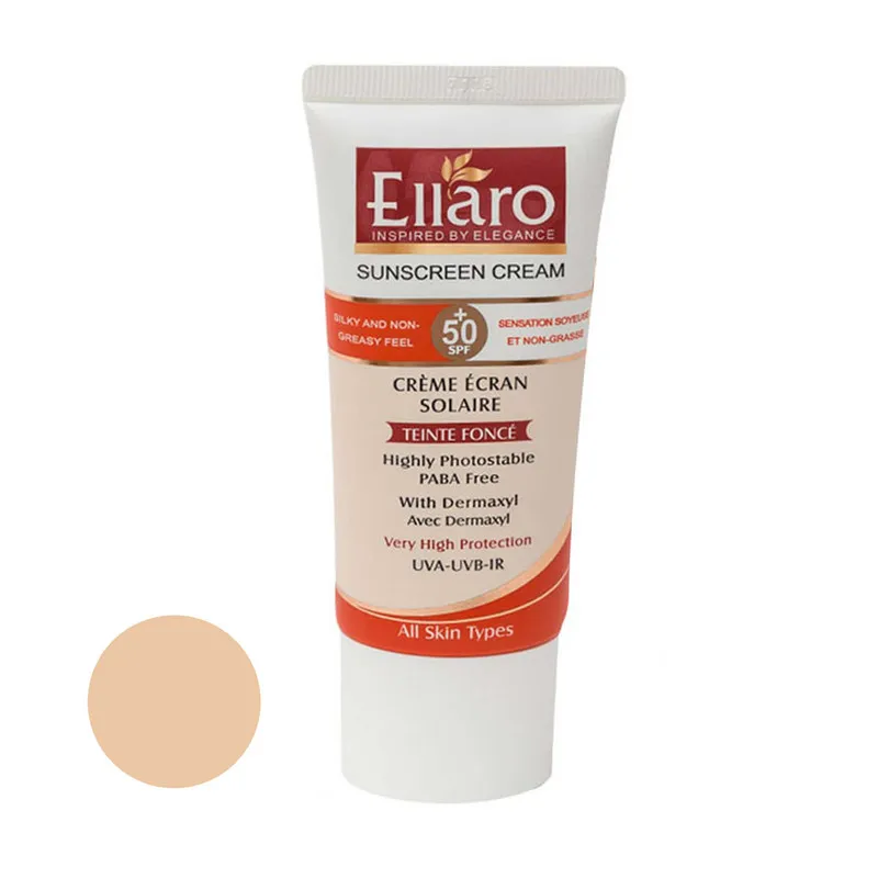 کرم ضد آفتاب رنگی الارو مدل SPF50 محافظ UVA ،UVB، ضد چروک، مناسب انواع پوست تحت لیسانس حجم 50 میلی‌لیتر - تصویر 2