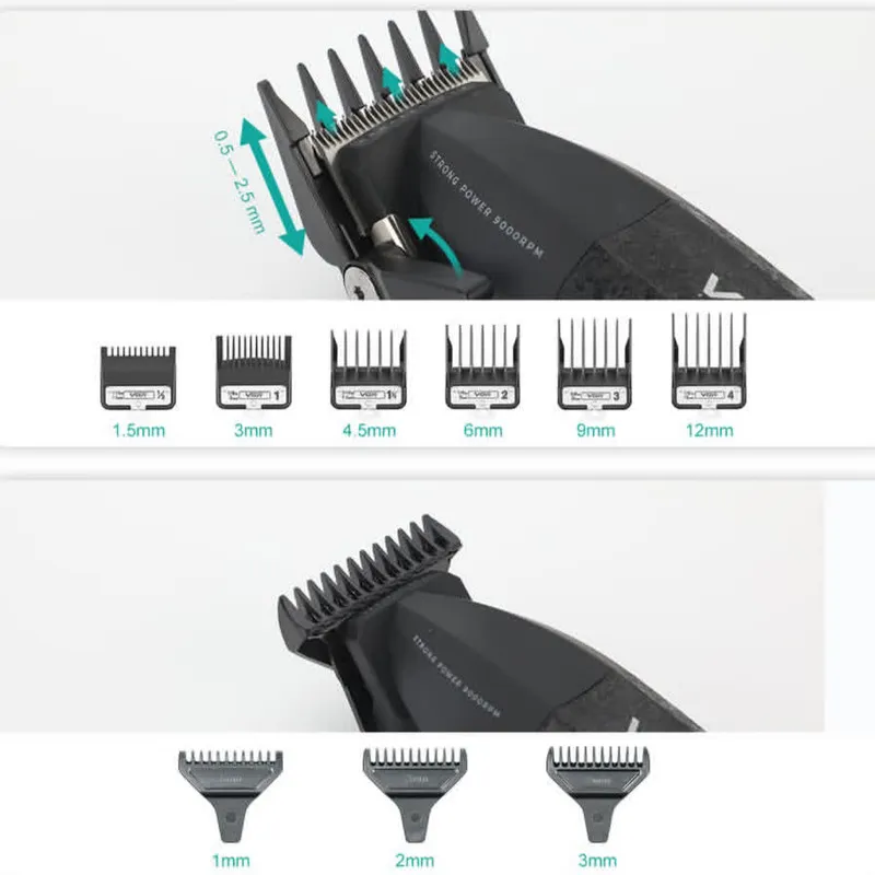 ماشین اصلاح موی سر و صورت شارژی وی جی ار مدل V-640 s3 مجموعه 3 عددی - تصویر 5