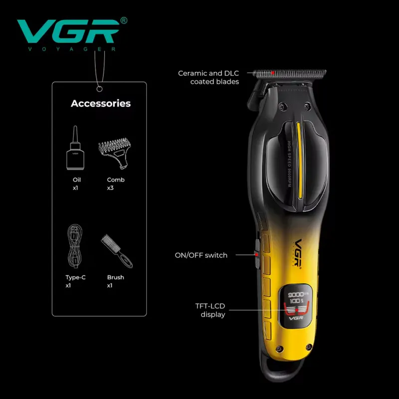 ماشین اصلاح موی سر و صورت شارژی وی جی ار مدل V-226 - تصویر 2