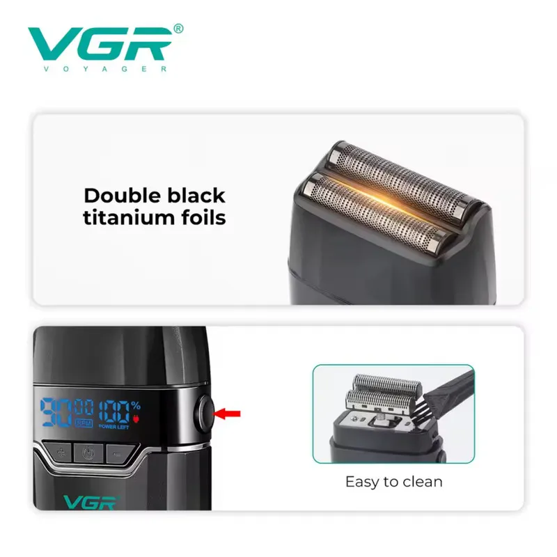 ماشین اصلاح موی سر و صورت شارژی وی جی ار مدل V-308 - تصویر 3