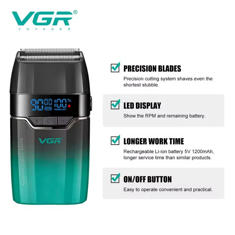 ماشین اصلاح موی سر و صورت شارژی وی جی ار مدل V-308 - تصویر 4
