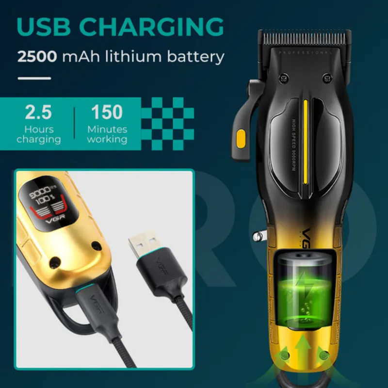ماشین اصلاح موی سر و صورت شارژی وی جی ار مدل V-026 - تصویر 6