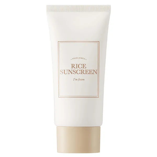 کرم ضد آفتاب بیرنگ دست و صورت آیم فرام SPF 50 مدل Rice مناسب برای انواع پوستها حجم 50 میلیلیتر