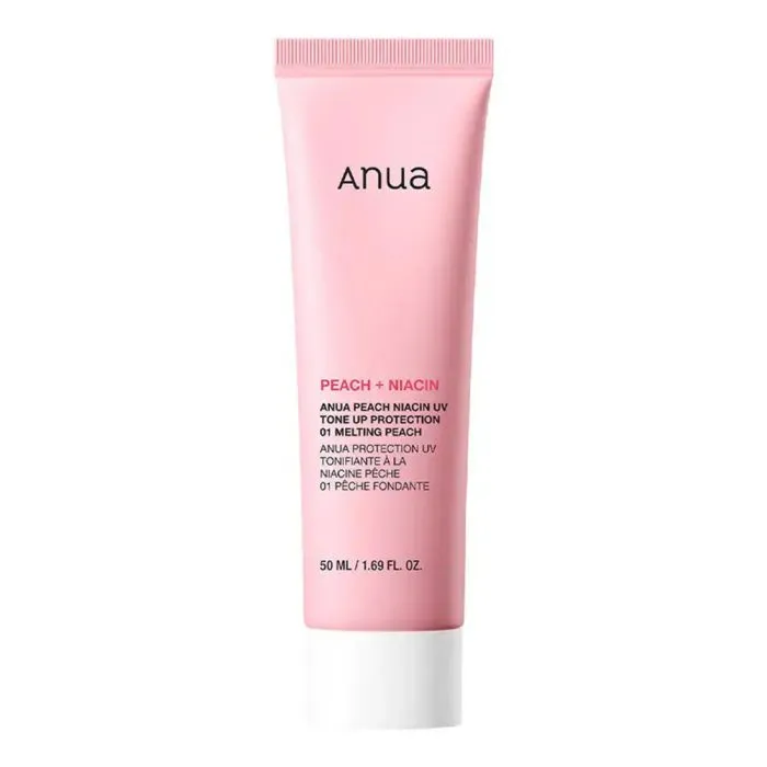 کرم ضد آفتاب بیرنگ دست و صورت آنوا SPF 50 مدل niacin uv tone up protection مناسب برای انواع پوستها حجم 50 میلیلیتر