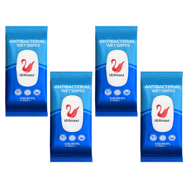 دستمال مرطوب نیوساد مدل AntiBacteria 04 چهار بسته 40 عددی - تصویر 2