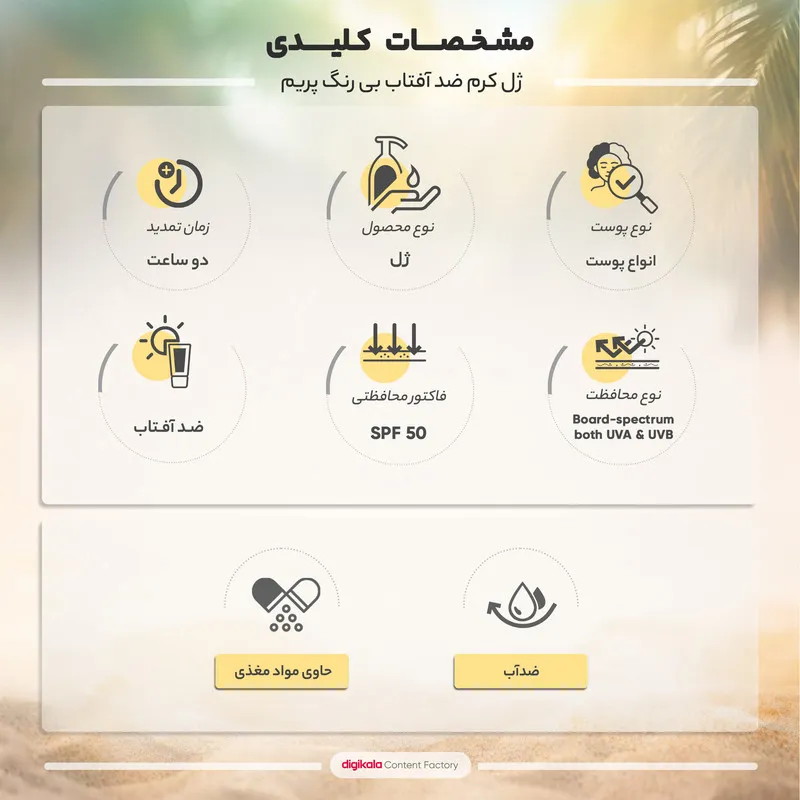 ژل ضدآفتاب بیرنگ پرایم SPF50 مدل C-Prime مناسب برای انواع پوست، حجم 40 میلیلیتر - تصویر 4