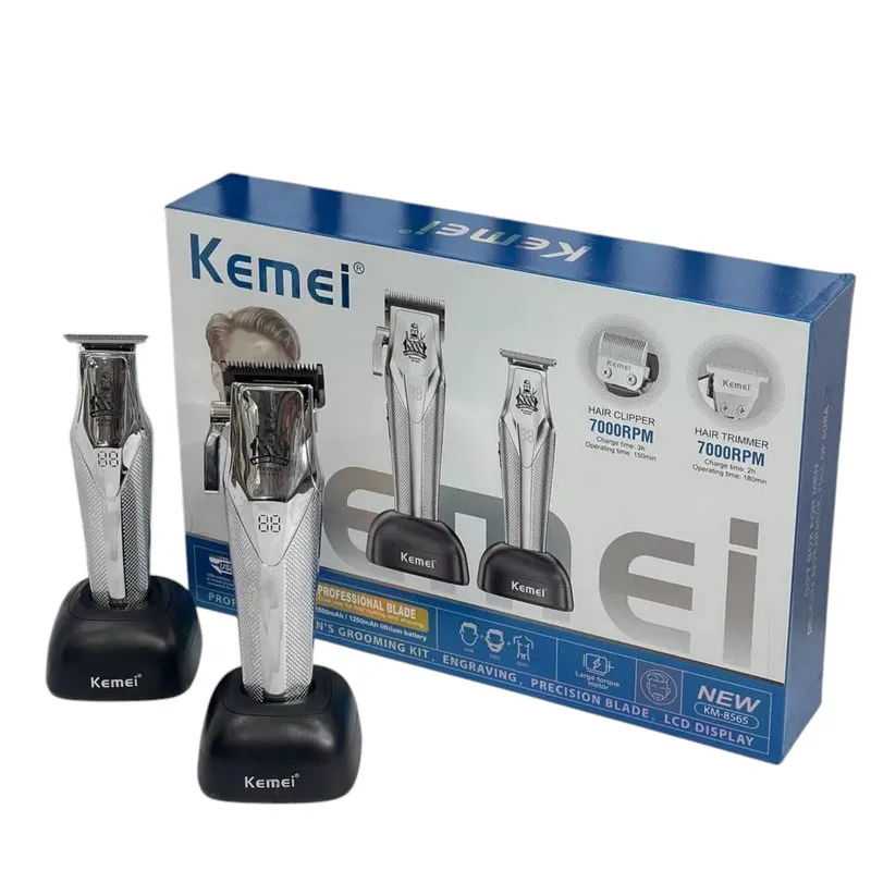 ماشین اصلاح موی سر و صورت شارژی کیمی مدل KM-8565 2in1 - تصویر 3