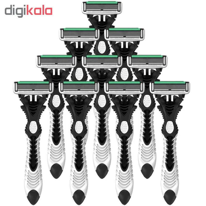 خود تراش دورکو مدل 6blade تحت لیسانس بسته 10 عددی - تصویر 2