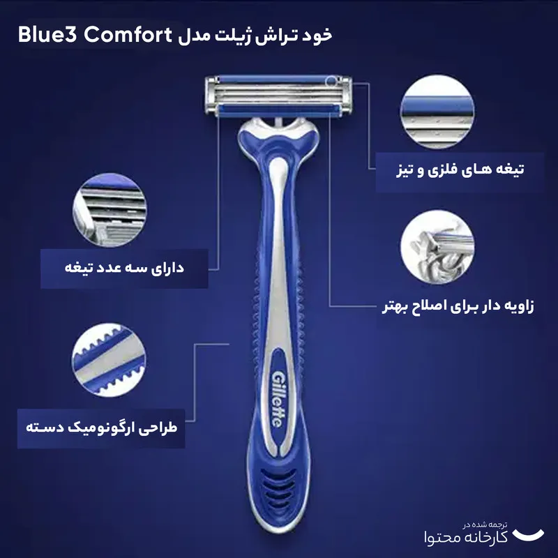 خود تراش ژیلت مدل Blue3 Comfort بسته 3 عددی - تصویر 5