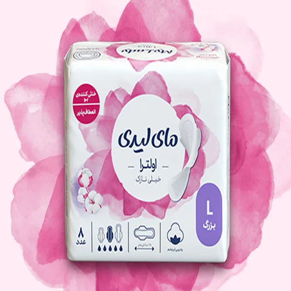 نوار بهداشتی بالدار نازک مای لیدی مدل Silky Soft سایز بزرگ شش بسته 8 عددی - تصویر 3