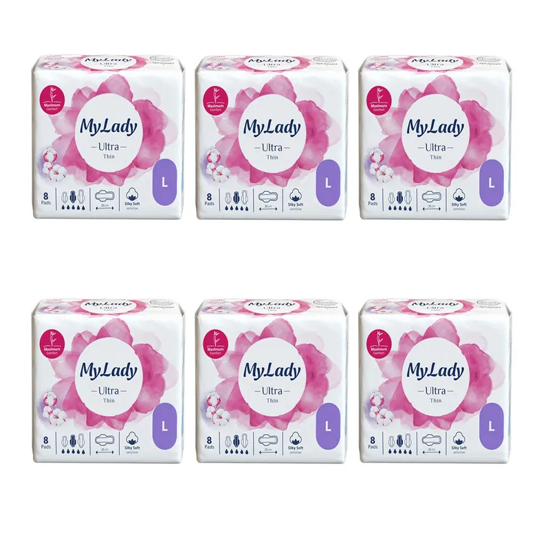 نوار بهداشتی بالدار نازک مای لیدی مدل Silky Soft سایز بزرگ شش بسته 8 عددی - تصویر 6