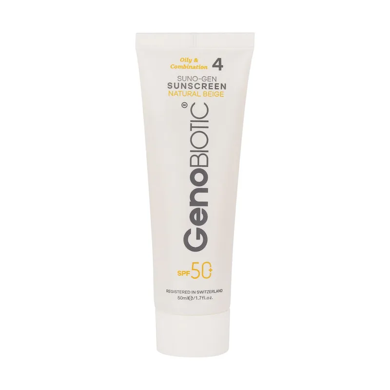 کرم ضد آفتاب رنگی صورت ژنوبایوتیک SPF 50 مدل SUNO ‌محافظ UVA ،UVB، مناسب پوست‌های چرب و مختلط حجم 50 میلی‌لیتر - تصویر 3