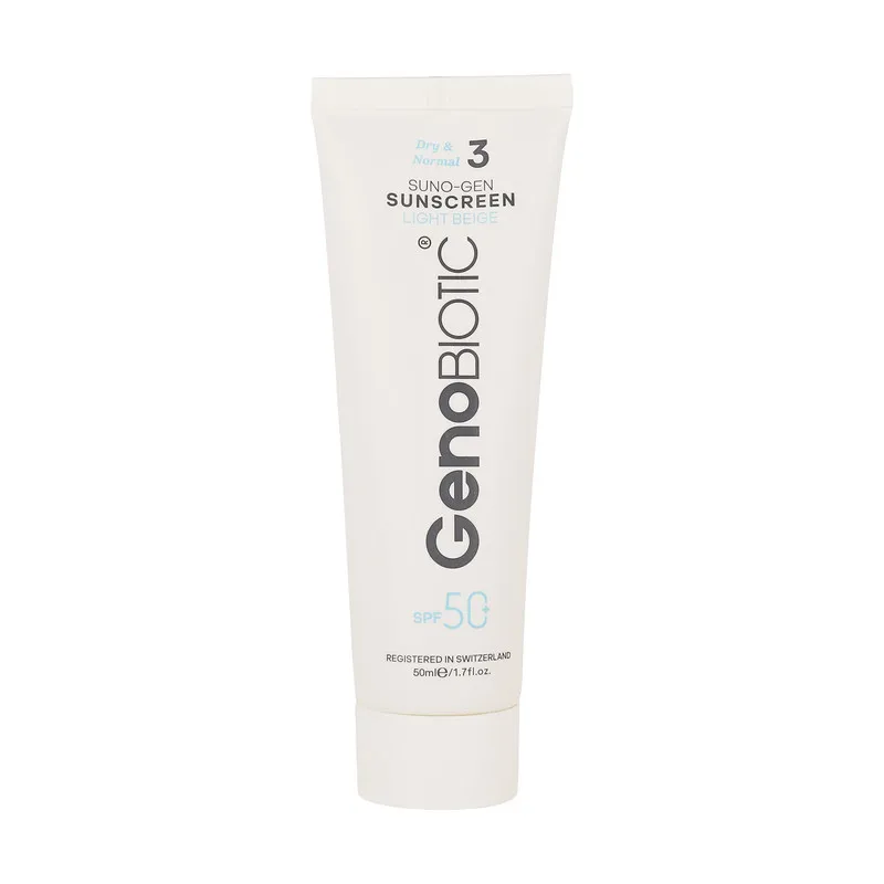 کرم ضد آفتاب رنگی صورت ژنوبایوتیک SPF 50 مدل SUNOGEN محافظ UVA ،UVB، ‌مناسب پوست‌های خشک و معمولی حجم 50 میلی‌لیتر - تصویر 2