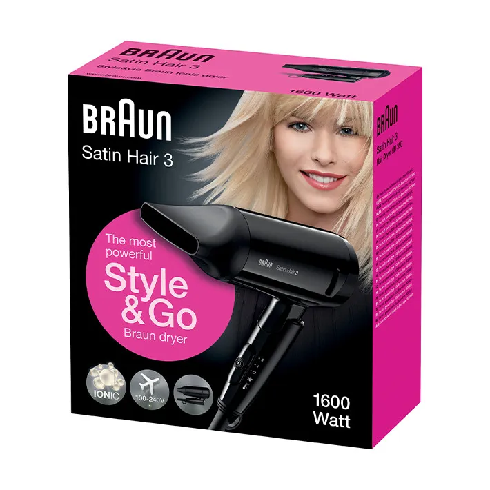 سشوار مسافرتی 1600 وات براون مدل HD350 - تصویر 2