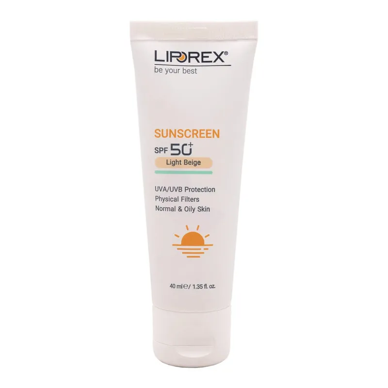 کرم ضد آفتاب رنگی لیپورکس SPF 50 مدل L-O مناسب پوستهای چرب و معمولی حجم 40 میلیلیتر