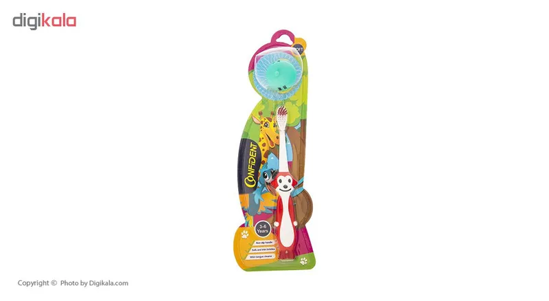 مسواک کانفیدنت مدل Tiny Monkey کد 01 با برس نرم - تصویر 3