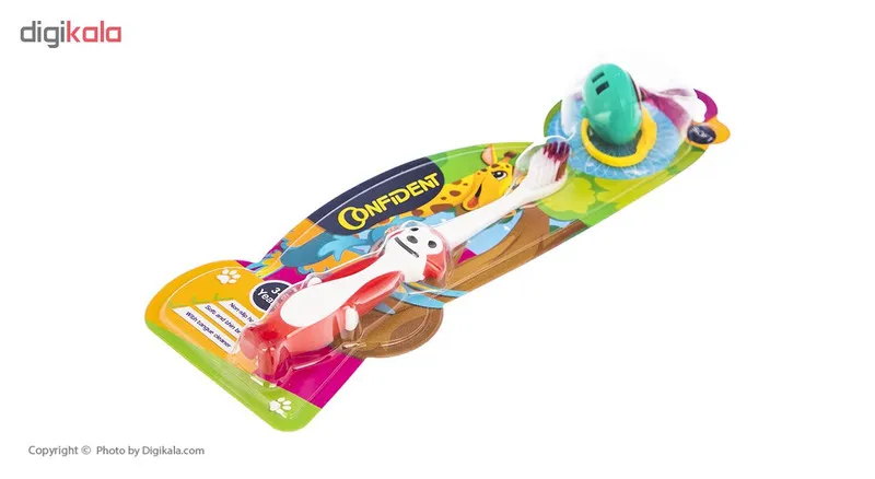 مسواک کانفیدنت مدل Tiny Monkey کد 01 با برس نرم - تصویر 4