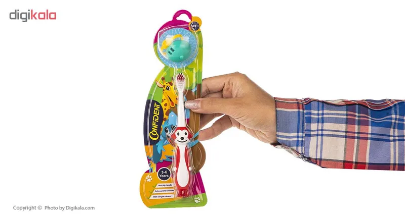 مسواک کانفیدنت مدل Tiny Monkey کد 01 با برس نرم - تصویر 5