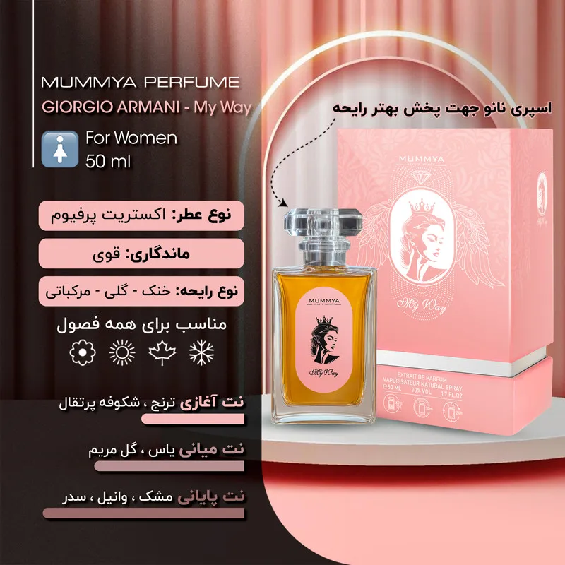 اکستریت پرفیوم زنانه مومیا مدل جورجیو آرمانی مای وی با رایحه معتدل حجم 50 میلی لیتر - تصویر 2