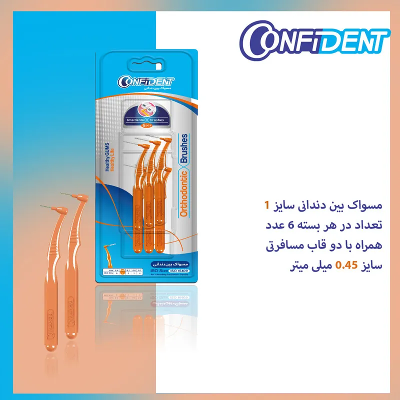 مسواک بین دندانی کانفیدنت کد 0.45 دو بسته 6 عددی - تصویر 3