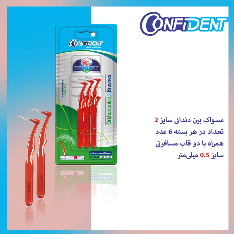 مسواک بین دندانی کانفیدنت کد 0.5 سه بسته 6 عددی - تصویر 2