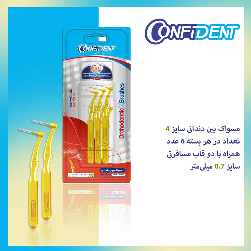مسواک بین دندانی کانفیدنت کد 0.7 دو بسته 6 عددی - تصویر 2