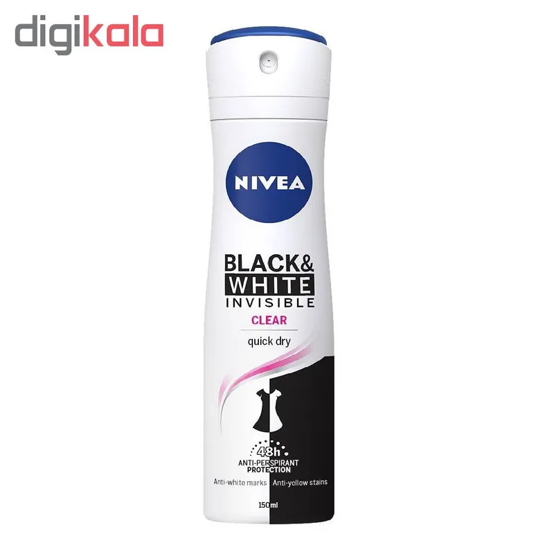 اسپری ضد تعریق زنانه نیوآ مدل Black & White Invisible Clear حجم 150 میلی لیتر - تصویر 2