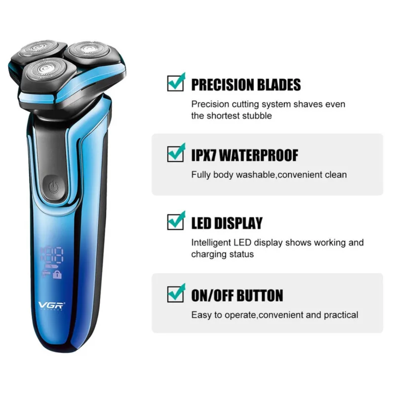 ماشین اصلاح موی صورت شارژی وی جی ار مدل V-313 - تصویر 6